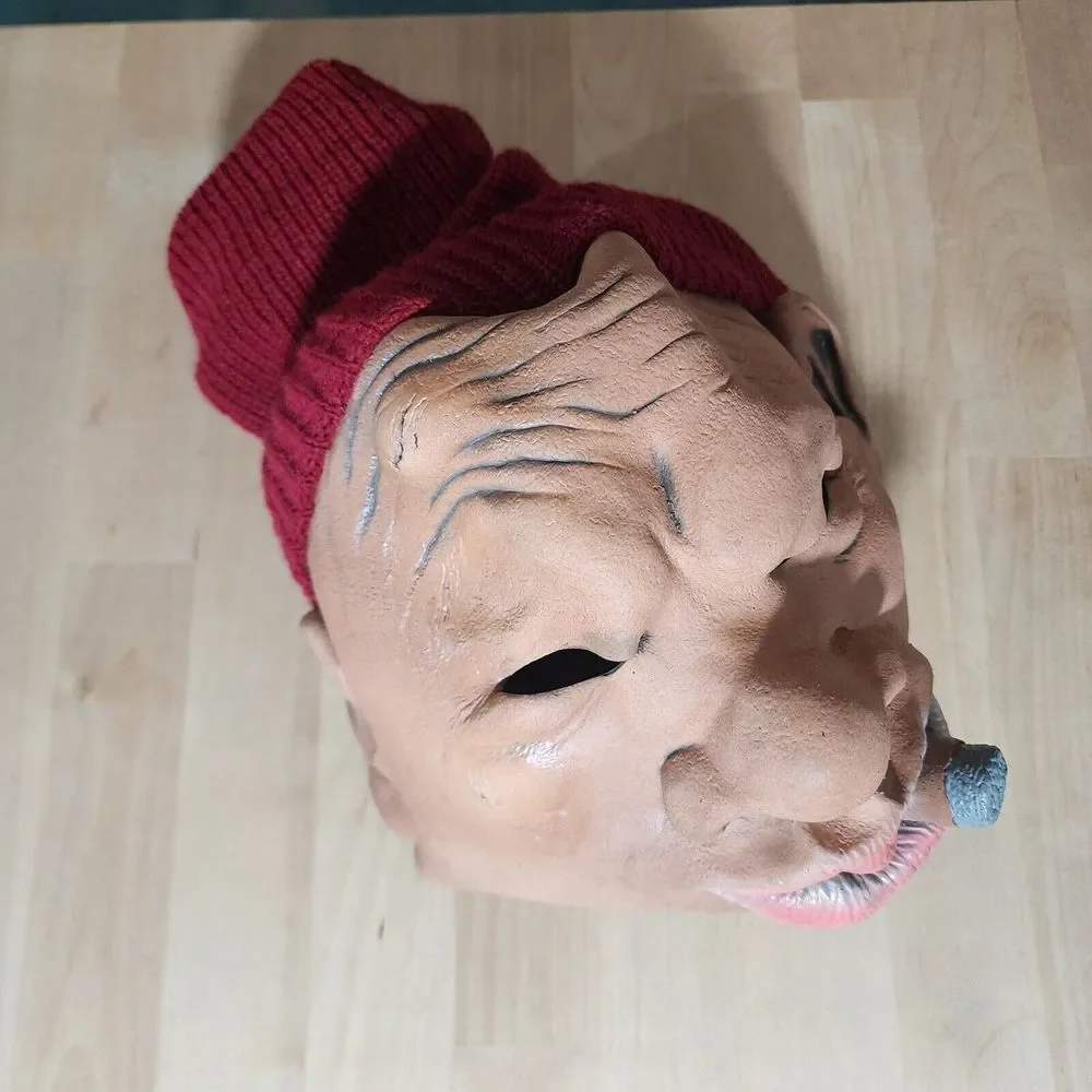 Rare! Vintage 1991 Be Something Studios One Size Le Roy Mask, Brown Attached Cap